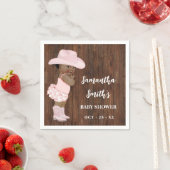 リトルオウム女性のカーボーイウェスタンベビーシャワーパーティーデコール スタンダードカクテルナプキン (インサイチュ)