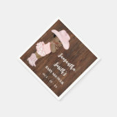 リトルオウム女性のカーボーイウェスタンベビーシャワーパーティーデコール スタンダードカクテルナプキン (角)