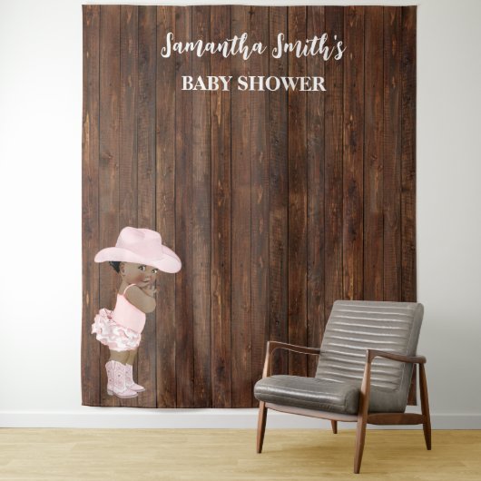 リトルオウム女性のカーボーイウェスタンベビーシャワー タペストリー (インサイチュ)