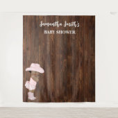 リトルオウム女性のカーボーイウェスタンベビーシャワー タペストリー (正面)