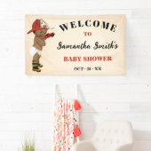 リトルオウム消防士ウェルカムベビーシャワーバナー 横断幕 (インサイチュ)