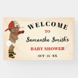 リトルオウム消防士ウェルカムベビーシャワーバナー 横断幕