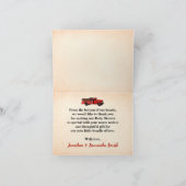 リトルオウム消防士ベビーシャワーサンキューカード サンキューカード (内部)