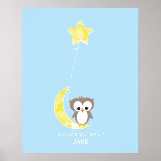 リトルオウル | ベビーシャワー ゲストブック プリント (正面)