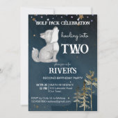 リトルオオカミをテーマにした誕生日パーティー 招待状 (正面)