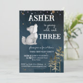 リトルオオカミをテーマにした誕生日パーティー 招待状 (スタンド正面)