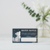 リトルオオカミをテーマにした赤ちゃんシャワーおむつラッフル エンクロージャーカード (スタンド正面)