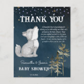 リトルオオカミをテーマにした赤ちゃんシャワーサンキューカード (正面)