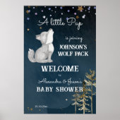 リトルオオカミをテーマにした赤ちゃんシャワー歓迎サイン ポスター (正面)