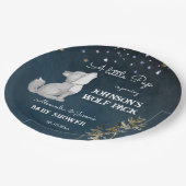 リトルオオカミをテーマにした赤ちゃんシャワー食器 ペーパープレート (アングル)