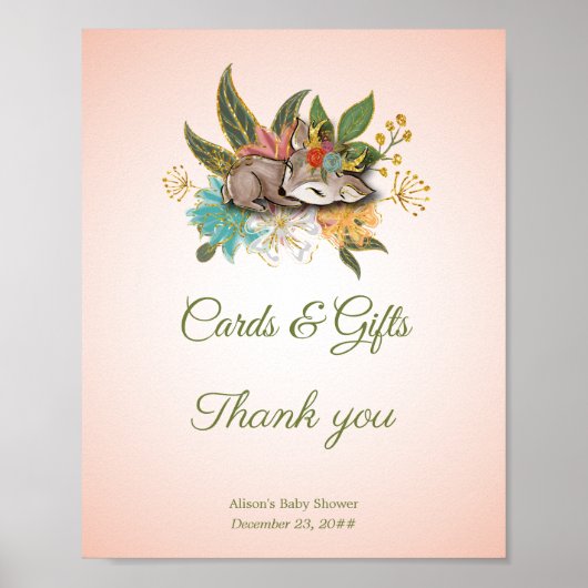 リトルオベビーシカ魔法森林森林森林動物 ポスター (正面)