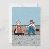 リトルオランダガールボーイ伝統的ドレス誕生日 招待状 (裏面)