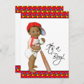 リトルオールスター男の赤ちゃんシャワー 招待状 (正面/裏面)