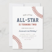 リトルオールスター野球少年たち2nd誕生日パーティー 招待状 (正面)