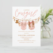 リトルカウガール衣類ライン赤ちゃんシャワー 招待状 (スタンド正面)