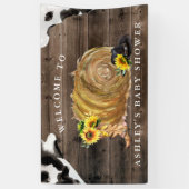 リトルカウガール | ウェスタンベイビーシャワーウェルカム 横断幕 (縦)