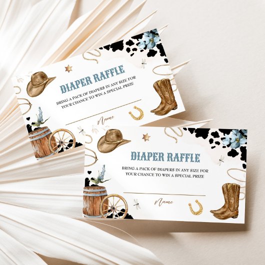 リトルカウボーイおむつラッフルチケットエンクロージャカード エンクロージャーカード