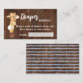 リトルカウボーイおむつラッフルチケットベビーシャワー プレイスカード (正面/裏面)