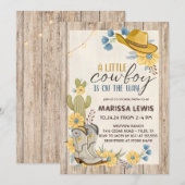 リトルカウボーイはブルーイエローのウェスタンへの道を歩き出す 招待状 (正面/裏面)