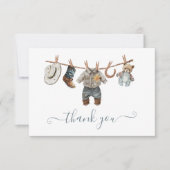 リトルカウボーイウェスタンウォーターカラーサンキューノート (正面)