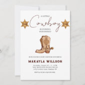 リトルカウボーイウェスタンテーマロデオベビーシャワー 招待状 (正面)