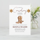 リトルカウボーイウェスタンテーマロデオベビーシャワー 招待状 (スタンド正面)