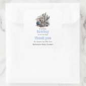 リトルカウボーイウェスタンブルーボーイベビーシャワーの好意 スクエアシール (バッグ)