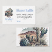 リトルカウボーイウェスタンブルーボーイベビーシャワーオムツ エンクロージャーカード (正面/裏面)