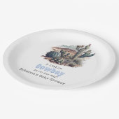 リトルカウボーイウェスタンブルーボーイベビーシャワーデコール ペーパープレート (アングル)