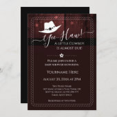 リトルカウボーイウェスタンベビーシャワー招待状 (正面/裏面)