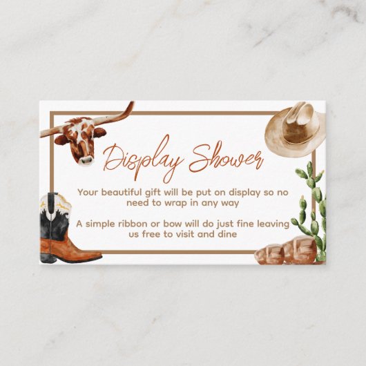 リトルカウボーイウェスタンロデオディスプレイシャワー エンクロージャーカード (正面)