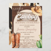 リトルカウボーイウェスタンワイルドウェストRodeoベビーシャワー 招待状 (正面/裏面)
