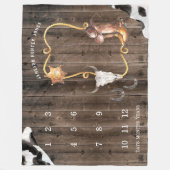 リトルカウボーイウェスタン |ベビーマイルストーン毛布 フリースブランケット (正面)