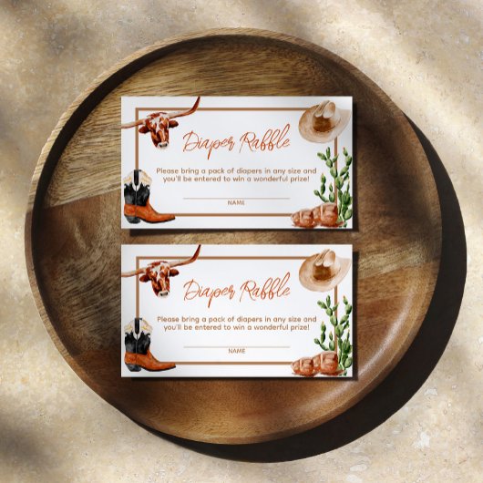 リトルカウボーイウエスタンロデオオムツラッフル エンクロージャーカード