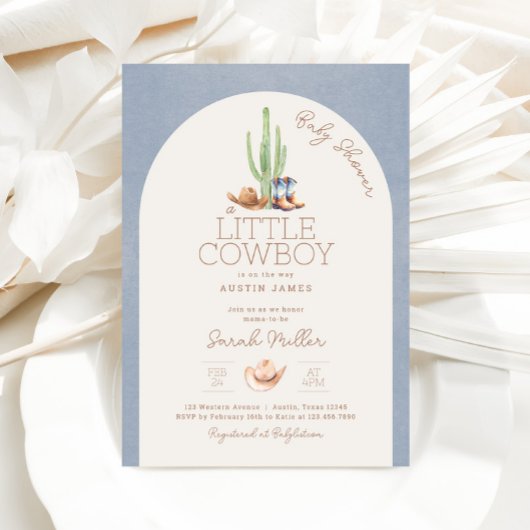 リトルカウボーイオンザウェイベビーシャワー招待状 招待状