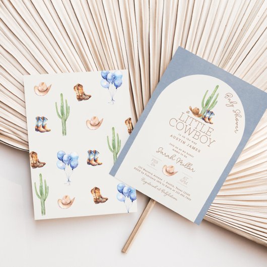リトルカウボーイオンザウェイベビーシャワー招待状 招待状