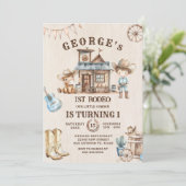 リトルカウボーイキュートベビーホース誕生日 招待状 (スタンド正面)