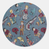 リトルカウボーイズおもしろいシール ラウンドシール (正面)