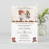 リトルカウボーイツインボーイズウェスタンベビーシャワー 招待状 (スタンド正面)