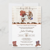 リトルカウボーイツインボーイズウェスタンV3ベビーシャワーInv 招待状 (正面)