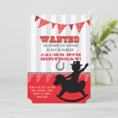 リトルカウボーイバックルー誕生日招待状 招待状 (スタンド正面)