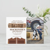 リトルカウボーイバースデーパーティファーストRodeoワイルドウエスト 招待状 (スタンド正面)