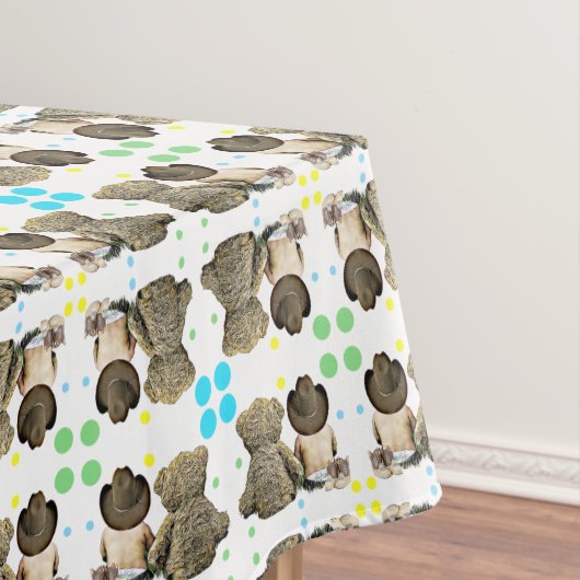 リトルカウボーイベビーとテディベア テーブルクロス (インサイチュ)