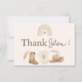 リトルカウボーイベビーシャワーサンキューカード 招待状 (正面)