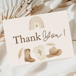 リトルカウボーイベビーシャワーサンキューカード 招待状