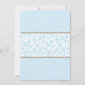 リトルカウボーイベビーシャワー招待状ブルー&ブラウン 招待状 (裏面)