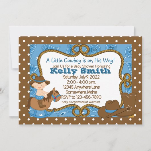リトルカウボーイベビーシャワー招待状 招待状 (正面)