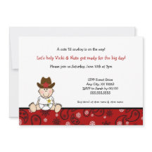 リトルカウボーイベビーシャワー招待状