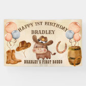 リトルカウボーイベビー馬ファースト・ロデオ誕生日 横断幕 (横)