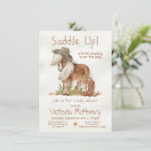 リトルカウボーイポニーウェスタンベビーシャワー 招待状 (スタンド正面)